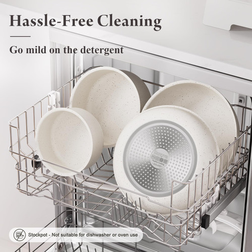 Bazova 22-Piece Pots and Pans Set Non Stick with Removable Handles, Ceramic Cookware Set