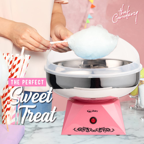 Cotton Candy Machine with Stainless Steel Bowl 2.0 - Cotton Candy Maker 10 Cones & Sugar Scoop