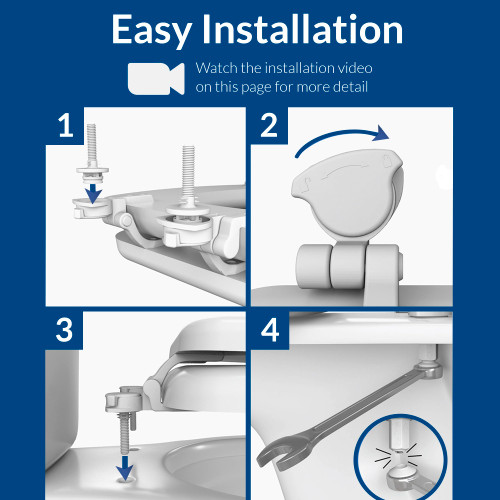 Toilet Seat and Lid, Easy Clean Hinges and Durable Wood