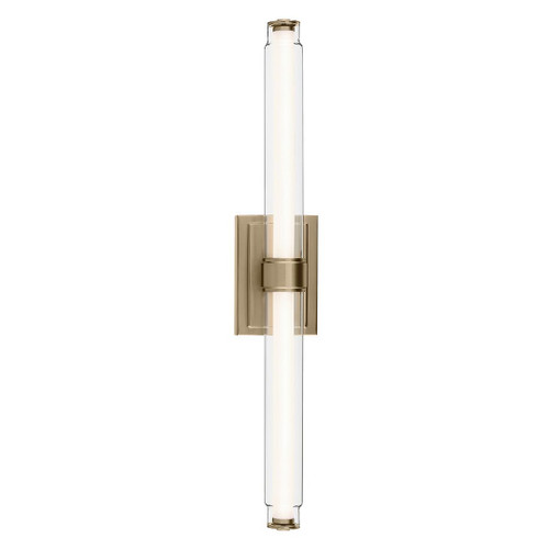 Kichler Laurene 31" LED Linear Bath Bar Vanity Light Fixture with Clear Glass in Champagne Bronze for Bathroom Over Mirror, Modern Wall Light (31" W x 5" H), 55239CPZLED