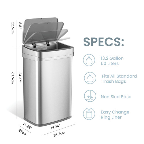 Trash Can Automatic Odor Control Motion Sensor Garbage Bin