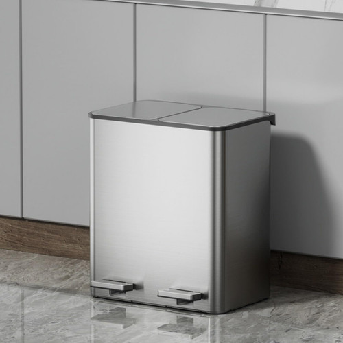 Trash Can with Lid – Kitchen Waste Sorting & Recycling Bin, Hands-Free