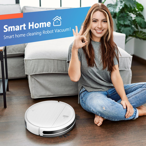 2 in 1 Robotic Vacuum Cleaner with Schedule, App/Alexa/Voice Control, Slim 2.87", Self-Charging, Strong Suction & Long Runtime