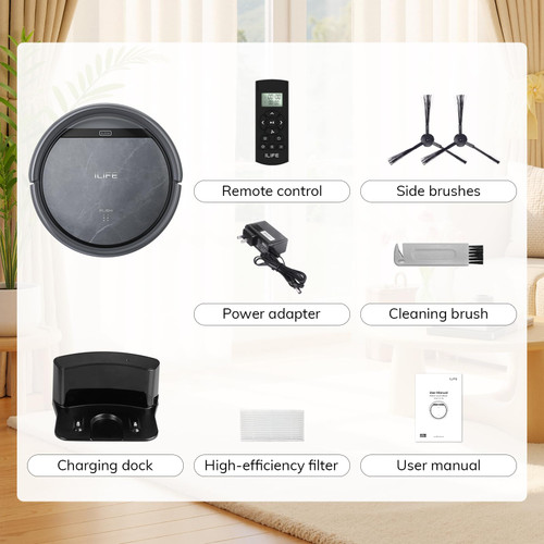 ILIFE V5s Max Robot Vacuum, 4000Pa Max Suction Power, 2.4G WiFi/App/Alexa/Remote Control