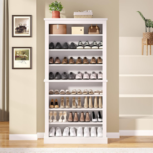 71 Inch Tall 9-Tier Shoe Rack with Adjustable Shelves, Heavy Duty Open Storage Organizer for Entryway Hallway
