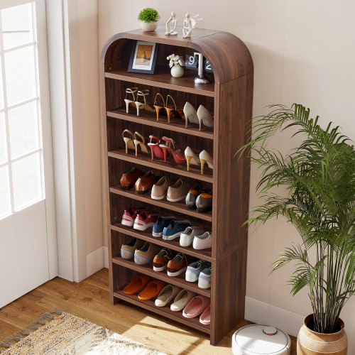 weselon 70" Tall Arched Shoe Cabinet for Entryway, 7-Tier Large Capacity Shoe Storage Organizer for 28 Pairs