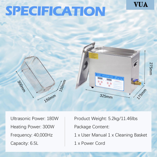 Ultrasonic Cleaner with Digital Timer & Heater, Professional Ultrasonic Parts