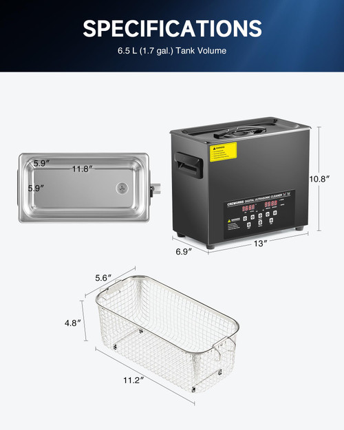 Ultrasonic Cleaning Machine with Degas and Gentle Mode, 180W