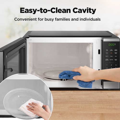 BLACK+DECKER Countertop Microwave Oven 0.9 Cu Ft, 6 Auto Menus, Child Lock