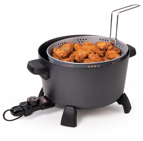 Presto 06009 10-Quart Kitchen Kettle XL Multi-Cooker, Steamer and Deep Fryer, Black