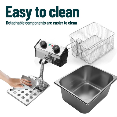 WantJoin 12L/12QT Commercial Deep Fryer with Glass Window