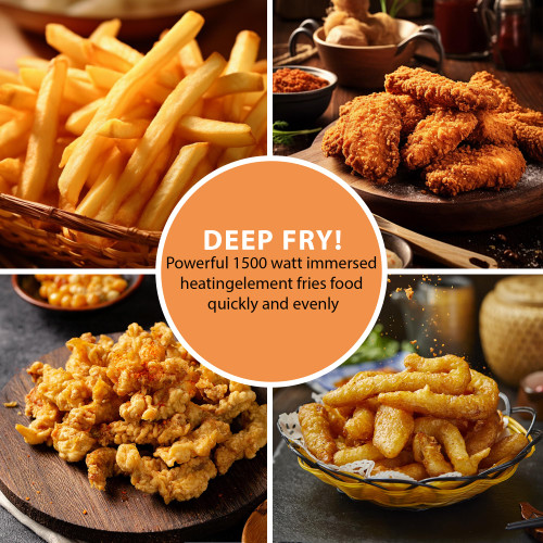 SUSTEAS Deep Fryer, 2 Baskets Electric Oil Fryer with 5.4QT/6L,3000W Timer Control Adjustable Temperature