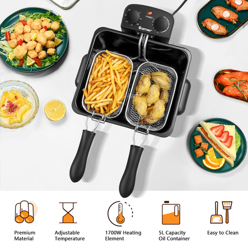 COSTWAY 5 Liter Deep Fryer with Basket