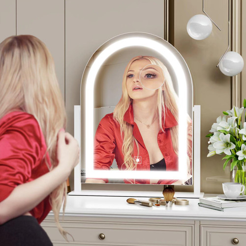 Vanity Mirror with Lights 17.2" LED Makeup Mirror Detachable 10X