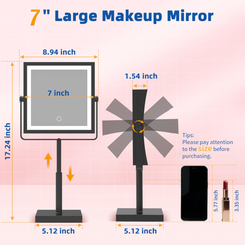 Makeup Mirror with Lights, 4000mAh Rechargeable Magnifying Mirror with Light