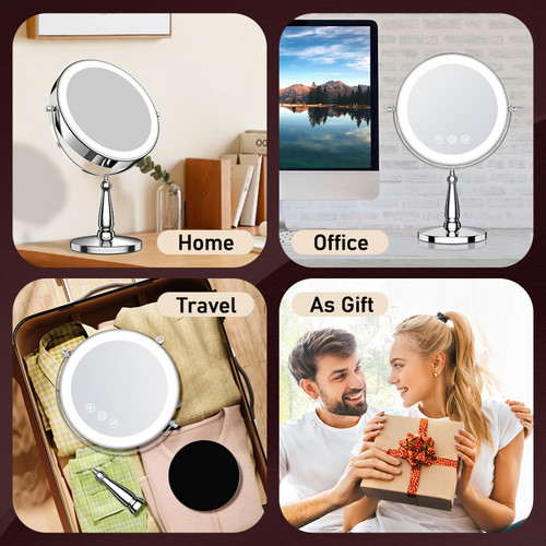 Makeup Mirror with Lights, 20X Magnifying Mirror with Light for Women, 5000