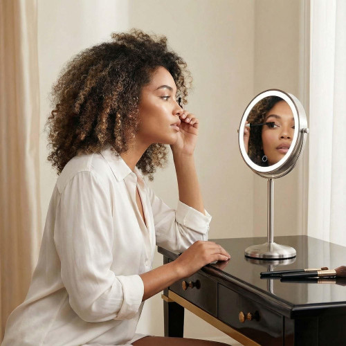 Makeup Mirror Height Adjustable with 10X /1X