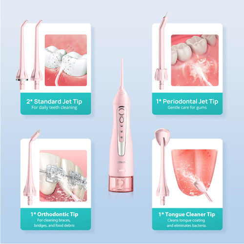 Water Dental Flosser Teeth Pick C20: Portable Cordless Oral Irrigator 300ML