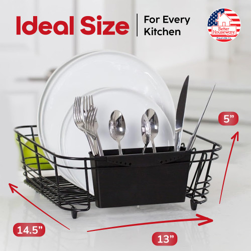 Better Houseware in Sink Dish Drying Rack, Dish Drying Rack in Sink with Non-Slip Handles