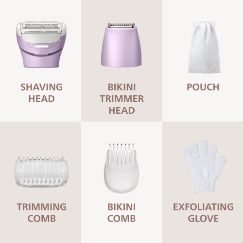 Lady Shaver Series 8000 - Cordless, Wet & Dry Electric Shaver, 3-Blade Shaving System
