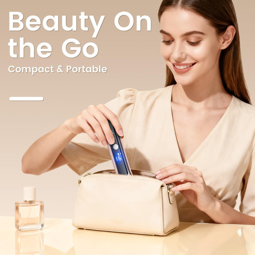 Bikini Trimmer for Women, 2-in-1 Electric Razor with Dual Heads, Ceramic Blade, Waterproof & Rechargeable, Painless Pubic Hair Shaver for Bikini, Underarm, Legs, Face - ChampagneGold