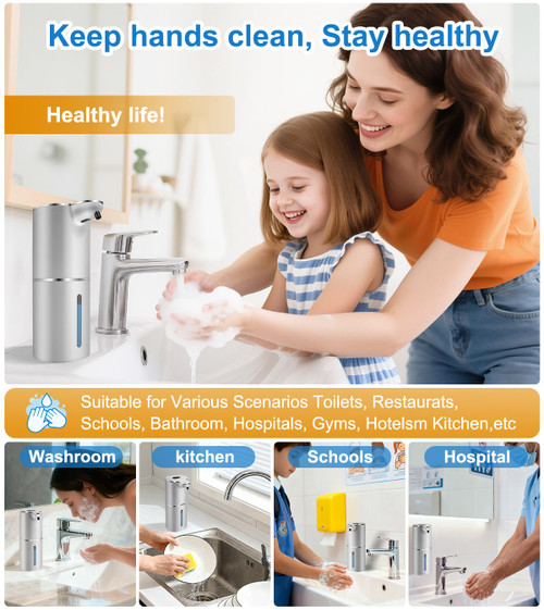 Automatic Foaming Soap Dispenser with Digital Display, 6-Level Foam Adjustable