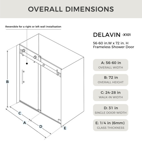 Shower Door, Water Repellent Gold Shower Door with SGCC Clear Tempered Glass