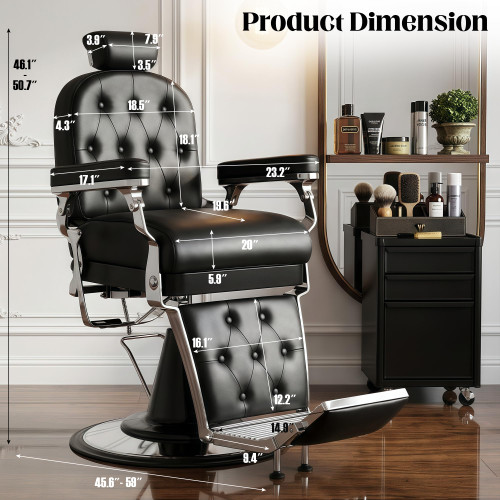 Barber Chair for Barbershop Home, Heavy Duty Hydraulic Salon