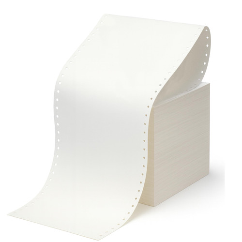 KDM 170 Dot Matrix Computer Paper 14-7/8 x 11 White Continuous Printer Paper 20 lb 1 Part, 2600 Sheets per Carton, Wide Format Computer Paper for Dot Matrix Printers, Continuous Feed Printer Paper