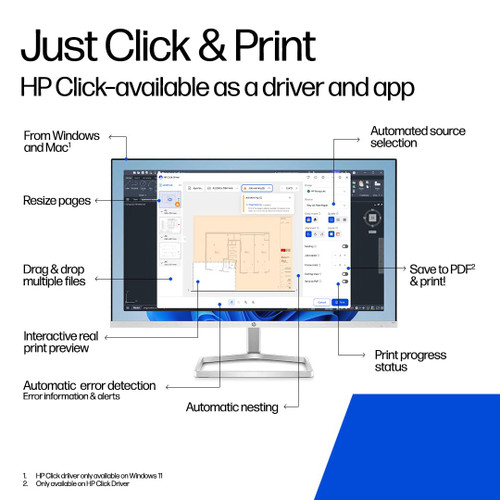 HP DesignJet T870 Large Format 24-inch Plotter Printer, for Easy Multi-Size Prints (AM0X9H), Includes 2-Year Warranty & Support