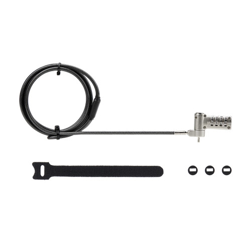 StarTech.com Universal Laptop Lock 6.6ft (2m), Security Cable for Notebooks Compatible with Noble Wedge/Nano/K-Slot, Keyless Combination Locking Cable, Cut-Resistant Cable, TAA (UNIVC4D-LAPTOP-LOCK)