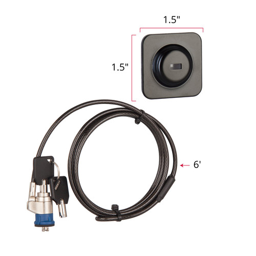 The Joy Factory Lockdown Universal Laptop and Tablet Adhesive Plate Security Key Cable Lock (MMX115KL)