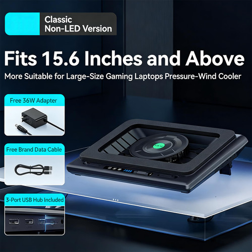 Premium Gaming Laptop Cooling Pad with Adjustable Speed and LED Lights for 15.6-19 Inch Notebooks Cooling Pad for Gaming Laptop