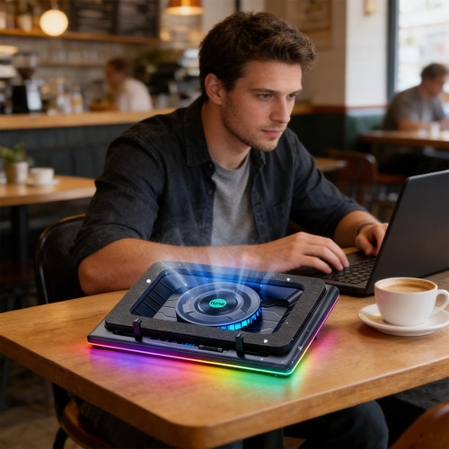 Premium Gaming Laptop Cooling Pad with Adjustable Speed and LED Lights for 15.6-19 Inch Notebooks Cooling Pad for Gaming Laptop