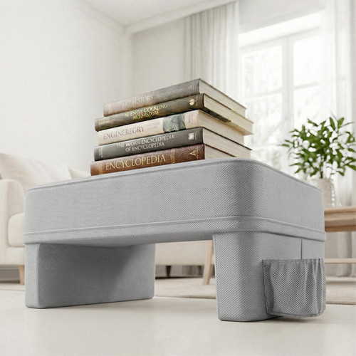 septsun Reading Pillow for Gaming,Soft Lap Desk Pillow for Laptop,Ultimate Lap Pillow with Cup Holder Pocket,Comfort Laptop Lap Desk for Bed Couch Car (Gray, Large)