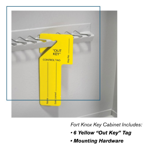 BankSupplies Fort Knox Key Holder Cabinet - 60-Key Cabinet - 60 Easy-to-Write-On Key Tags - Piano Hinged Door - Standard Keyed Lock - Steel Construction - Key Lock Box