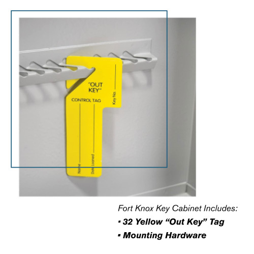 BankSupplies STEELMASTER 320 Key Cabinet - Dual Lock Control Key Box - Welded 22 Gauge Steel Construction - Scratch Resistant - Write-On Key Tags for Easy Identification