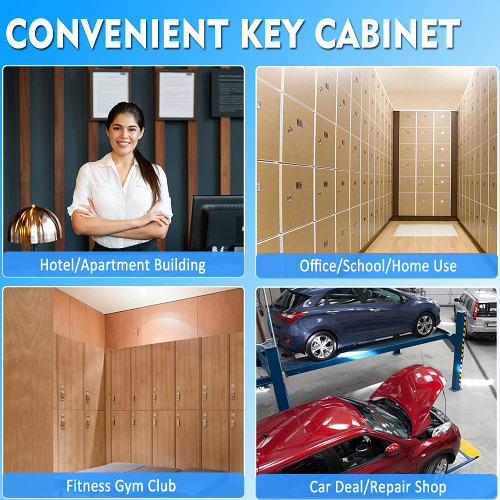 UMEKEN Key Box Wall Mount 40 Position Valet Digital Car Key Cabinet Lock Box with Code, Electronic Vehicle Key Holder Lockbox with Key Tags, Key Organizer Locker Box, Black, 12" x 3.94" x 14.29"
