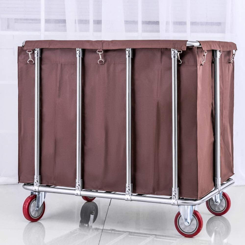 XYWGBMS Laundry Basket On Wheels Commercial Rolling Laundry Sorter Cart with Wheels, Hotel Housekeeping Service Cleaning Trolley with Removable Bag