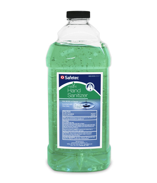Safetec Hand Sanitizer 64 oz. Bottle with Pump, 8 bottles/Case