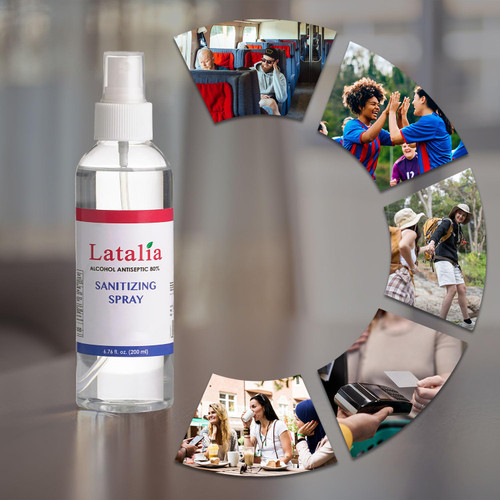 Latalia Unscented Hand Sanitizer Spray Refill Pack of 96 | 6.67 Fl oz with 80% Alcohol Bulk Hand Sanitizer Travel Size | Hand Sanitizing Spray For Quick Dry Hand