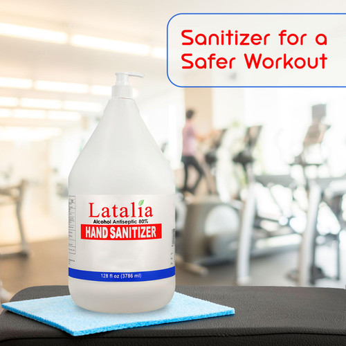 Latalia Large Hand Sanitizer Refill Gallon | Pack of 2 Moisturizing Hand Sanitizer Bulk Travel Size | Unscented Hand Sanitizer Gel for School, Office, Home, Business & Public Use (128 Fl. Oz, 3786 ml)
