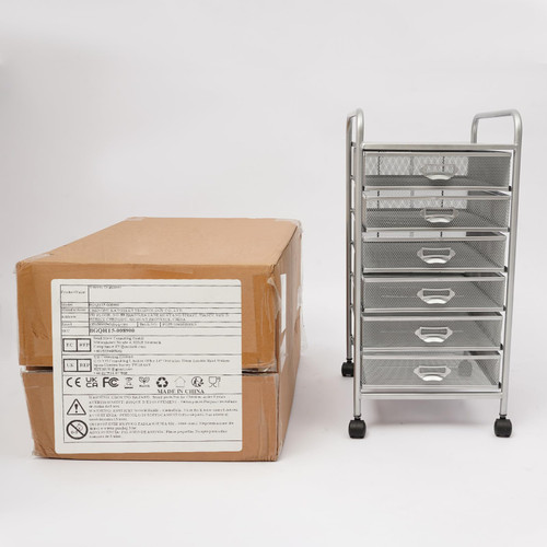 6-Tier Rolling File Cart with Mesh Drawers - 66 lb Capacity Mobile Storage for Office & Home, Includes Labels & 4 Wheels