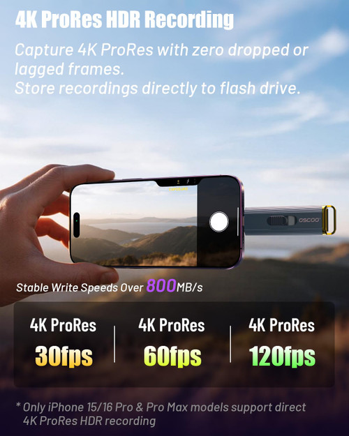 OSCOO 1TB Portable SSD, Up to 2100MB/s, Supports Apple 4K 60fps ProRes, External Hard Drive USB 3.2 with USB-C & A for iPhone 15/16/17, Android, Mac & PC, Ideal for Photographers & Content Creators