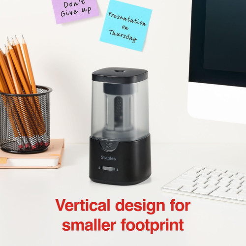 Staples Electric Pencil Sharpener, Black – Heavy‑Duty Classroom Sharpener for Teachers, Schools & Shared Spaces