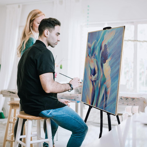 Ns Jymb Art Easel Stand for Painting Canvases - 66-Inch Adjustable Metal for Adults Tabletop & Outdoor Use - Lightweight Portable Easel for Displaying & Drawing - Sturdy,4-Pack.