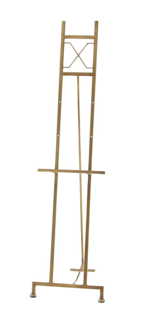 Deco 79 Metal Display Easel Large Adjustable 3 Tier Floor Standing Easel with Chain Support, Display Stand 16" x 19" x 57", Gold