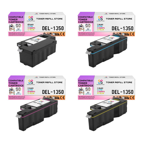 Toner Refill Store ™ Toner Cartridges for The Dell 1250c 1350cnw 1355cn 1355cnw (1BK, 1C, 1M, 1Y)