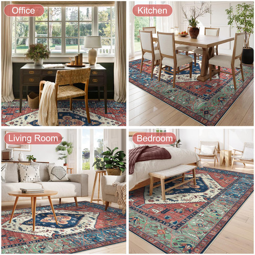 Anidaroel 8x10 Computer Chair Mat, Floor Mat for Office Chair, Under Desk Mat for Rolling Chair on Hardwood, Heavy Duty Office Chair Mat for Rolling Chairs, Anti-Slip Floor Protector Rug, Rust