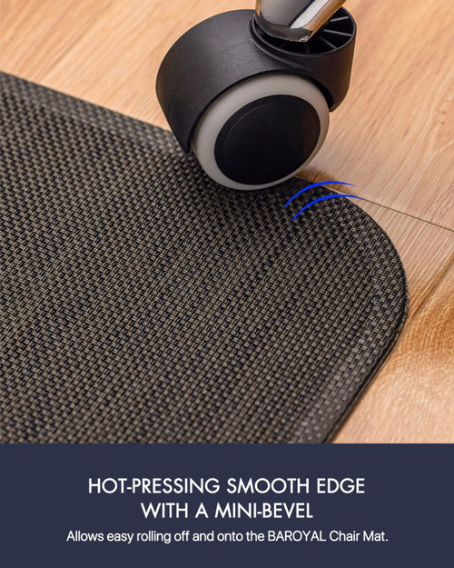 BARoyal Office Chair Mat for Hardwood Floor Under Desk Computer Rolling Chair Mat for Wood/Tile Floor Non-Slip Heavy Duty Desk Rug PVC Plastic Hard Floor Protector 46"x 72" (Espresso)